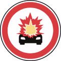 panneau accès interdit véhicules (marchandises explosives)