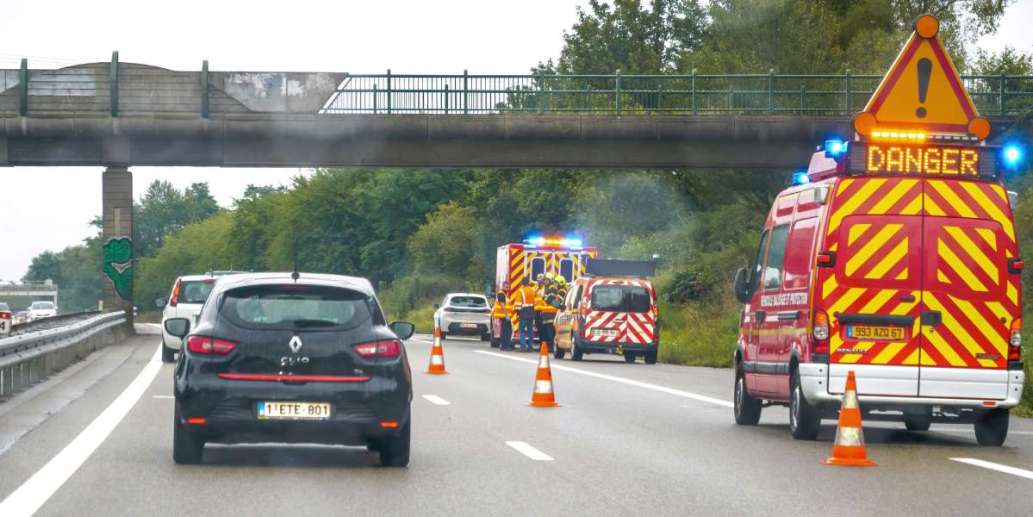 Accident sur la bande d'arrêt d'urgence à Strasbourg